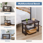Shoe Rack Bench, 3-Tier Bamboo Storage Organizer, Brown (Shipment from Walmart) - Image 5