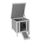 20" Wooden Waterproof Rabbit Hutch Pet Bunny Small Animal House Habitat Gray - Image 5