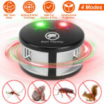 360° Ultrasonic Pest Repeller Electronic Plug-in Pest Control Mouse Chaser Blocker Repellent Deterrent with Pressure Wave & Ultrasonic Sound for Indoor Use
