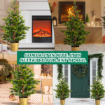 2 Pack 4 FT Dual Tone Artificial Christmas Tree with Pot Stand, Potted Xmas Pine Tree with 119 Branch Tips for Holiday Party Office Home, Green - Image 11