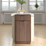 10-Gallon Woodgrain Tilt-Out Trash Can Cabinet Wooden Garbage Recycling Cabinet with Wave-Textured Hideaway Drawer&Pull-Out Bin-Multipurpose Kitchen/Bath Organizer in Walnut Finish - Image 14