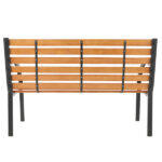 48" Hardwood Slotted Steel Cast Iron Frame Outdoor Patio Garden Bench Park Seat - Image 10
