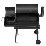 Barrel Charcoal Grill with Offset Smoker, All Metal Outdoor Smoker with Side Table and Wheels for Outdoor Garden Patio and Backyard Cooking - Image 3