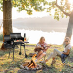 Barrel Charcoal Grill with Offset Smoker, All Metal Outdoor Smoker with Side Table and Wheels for Outdoor Garden Patio and Backyard Cooking - Image 5