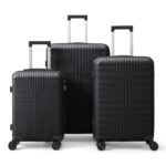 PP Trolley Case 20in 24in 28in 3PCS Suitcase Set Black - Image 14
