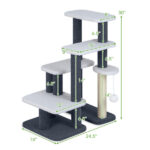2-in-1 Cat Stairs & Tree with Sisal Scratching Post, 4 Levels Pet Steps for Elderly Cats & Short-Legged Dogs - Image 4