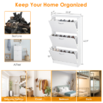Shoe Cabinet for Entryway, White Narrow Shoe Storage Cabinet Flip Down Shoe Rack Wood 3 Tier Shoe Organizer for Home and Apartment - Image 3