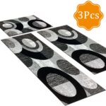 Three-piece kitchen rug set, non-slip and washable, abstract pattern kitchen hallway rug, soft and comfortable, suitable for sinks, floors, entrances, hallways and bathrooms. - Image 5