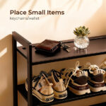 26.8*9.84*35.4in 6-Tier Flat Bamboo Shoe Rack, Coffee Color - Image 4