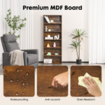 6-Shelf Bookcase, Floor Standing Storage Shelves, Rustic Brown(Shipment from Walmart) - Image 5