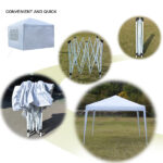 3 x 3m Two Doors & Two Windows Practical Waterproof Right-Angle Folding Tent White - Image 41
