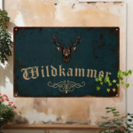 CIFbuy Vintage Deer Head Metal Sign, Iron Wall Art With German Wildkammer Lettering, Rustic Farmhouse Home Decor, Lettering, Rustic Farmhouse Home Decor, 7.87x11 SignikTok, SignikTok, tering, Rustic Farmhouse Home Decor Self-alckup Logiopx11 - Image 7