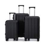 20"/24"/28" 3 pcs/set in ABS Spinner Wheel Luggage, Carry on Suitcase, with Cup Holder & USB Port & Phone Holder (Black) - Image 11