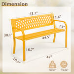 47in PVC Mesh Backrest Iron Bench Yellow - Image 2