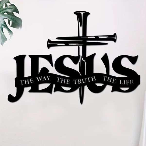 CIFbuy Aluminum Jesus Cross Scripture Wall Art Christian Home Decor Gift TikTok, temu pick-up service