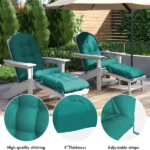Outdoor Adirondack Chair Cushions – 44x19x4 inch Waterproof Rocking Chair Cushion with 17x19 Ottoman Cushion, Fade & Stain Resistant, Non-Slip Ties for Patio, Garden, Backyard Two-piece - Image 5