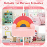 Red Kids Sofa, Soft Teddy Fleece Foam Couch with Carry Handle & Removable Machine-Washable Cover - Image 8