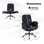 5-Position Adjustable Armrest Criss Cross Chair, Cat Scratch Leather Swivel Desk Chair with Side Pockets - Image 3