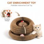 Kitty Curls Cat Toy - Foldable Accordion Cat Scratcher withBall - Magic Organ Cat Scratch Board for Interactive Play -Calming Features