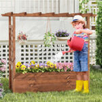 Natural Pine Wood Raised Garden Bed, 100% Solid Pine Construction & Hanging Roof Design - Image 11