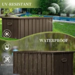 200 Gallon Outdoor Storage Deck Box Waterproof, Large Patio Storage Bin for Outside Cushions, Throw Pillows, Garden Tools, Lockable (Dark Brown) - Image 6