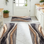 Three-piece kitchen rug set, non-slip and washable, abstract pattern kitchen hallway rug, soft and comfortable, suitable for sinks, floors, entrances, hallways and bathrooms. - Image 9