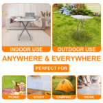 Replace 59374361 76*50*70.5cm Liftable Garden Plastic Table White - Image 17