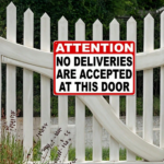 CIFbuy 2D Flat No Deliveries At This Door Metal" Sign 8x12 Inch Heavy Duty Cast, Wall Plaque Waterproof Rustproof Unframed Outdoor D Door Metal SignikTok, Door Metal SignikTok, t Self-pickup Logiopics - Image 6
