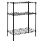 Concise 3 Layers Carbon Steel & PP Storage Rack Black - Image 2