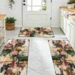 Three-piece kitchen rug set, non-slip and washable, abstract pattern kitchen hallway rug, soft and comfortable, suitable for sinks, floors, entrances, hallways and bathrooms. - Image 7