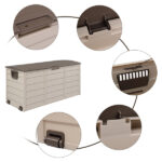 75gal 260L Outdoor Garden Plastic Storage Deck Box Chest Tools Cushions Toys Lockable Seat - Image 8