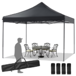 10x10 FT Pop Up Canopy Tent with Slant Legs and Carrying Bag, Easy Setup Outdoor Shelter for Patio, Garden, Beach, Grey (Shipment from Walmart) - Image 2