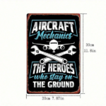 CIFbuy Aircraft Mechanic Metal Sign 8x12 Inch Vintage 2D" Flat Square Wall Art, Plaque For Home Bar Garage Club Restaurant VintagikTok, VintagikTok, t Self-pickup Logiopics - Image 8