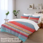 3 Pieces Orange Blue Boho Pattern Bedding Duvet Cover Set King for Adults Bedroom Decor - Image 2