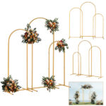 (5.9ft+4.9ft+3.9ft) Three-Piece Set Wedding Arc Top Iron Art Wedding Iron Arch Gold - Image 14