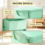 Green 3 Tier Kids Organizer – 6 Drawers Storage Unit, for Bedroom, Nursery, Kindergarten, Boys & Girls - Image 4