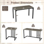 4-Piece Dining Table Set with Bench & 2 Stools, Space-Saving Nested Design, Oak - Image 4