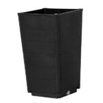 2 Pack Outdoor Tall Plastic Planter Set, Large Flower Pots with Drainage Holes, Durable Plant Pots for Porch Entryway Patio Yard Garden, Dark Brown - Image 2