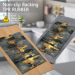 Three-piece kitchen rug set, non-slip and washable, abstract pattern kitchen hallway rug, soft and comfortable, suitable for sinks, floors, entrances, hallways and bathrooms. - Image 7