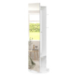 Jewelry Armoire with Full Length Mirror 360° and Large Capacity Jewelry Organizer Armoire, Mirror with Jewelry Storage, Coat Rack Multi Storage Shelves - Image 7