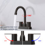 2 Handles Bathroom Sink Faucet, Oil Rubbed Bronze Centerset RV Bathroom Faucets for 2/3 Hole[Unable ship on weekends, TK/TEMU only for pickup, only TX10643 warehouse supports GOFO] - Image 4
