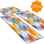 Three-piece kitchen rug set, non-slip and washable, abstract pattern kitchen hallway rug, soft and comfortable, suitable for sinks, floors, entrances, hallways and bathrooms. - Image 2