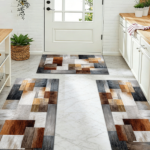 Three-piece kitchen rug set, non-slip and washable, abstract pattern kitchen hallway rug, soft and comfortable, suitable for sinks, floors, entrances, hallways and bathrooms. - Image 10