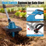Cordless Tiller Cultivator,800W Electric Cordless Tiller Cultivator, 21V Battery Powered Soil Tiller with 6.69" Depth 8.66" Width, Handheld Garden Cultivator for Garden Yard Planting - Image 12