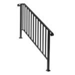 [Same Code 81504920 40310676]Artisasset Matte Black Outdoor 4 Level Iron Handrail - Image 2