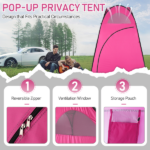 Portable Outdoor Pop-up Toilet Dressing Fitting Room Privacy Shelter Tent Pink - Image 5