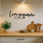 CIFbuy Minimalist Romantic “Love You More” Metal Wall Art, Cursive Script with Heart Iron Decorative Plaque, Sweet Wall Hanging Ornament for Couple Bedroom & Wedding Room, (TikTok/temu self-pickup orders) - Image 5