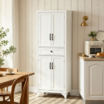 67" White 4-Door Kitchen Pantry – with Drawer and Adjustable Shelves, Large-Capacity Storage Cabinet - Image 8