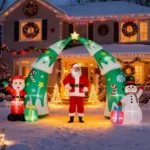 15FT Lighted Christmas Inflatable Archway, Inflatable Christmas Tree Arch with Santa and Snowman, Blow Up Yard Decorations with Built-in LED Lights for Holiday Party Front Yard Lawn Garden Decor - Image 7