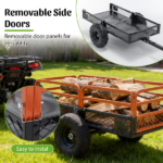 1500LBS Capacity 15 Cubic Feet Dump Cart Trailer, Heavy Duty Tow Behind Hauling & Dumping Wagon for ATV, UTV, Lawn Tractor and Garden Use - Image 9